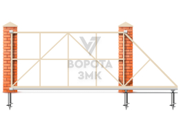 Ворота откатные каркас из профильной трубы 1750×2000 ЗМК-7670