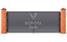 Ворота алюминиевые распашные Алютех 2250×2750 ЗМК-4734