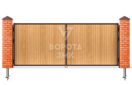Деревянные распашные ворота 2750×2500 ЗМК-5284